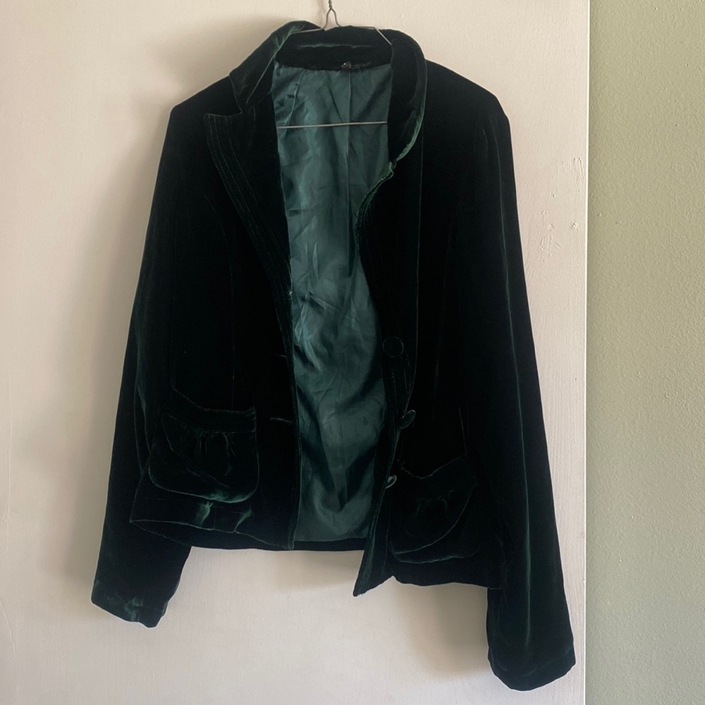 Green Velvet Blazer